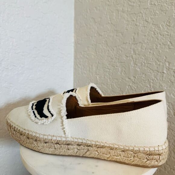 Zadig & Voltaire Canvas Espadrille Slip‎ on Flat, Cream/Black, Size 11, NWOT - Picture 6 of 16